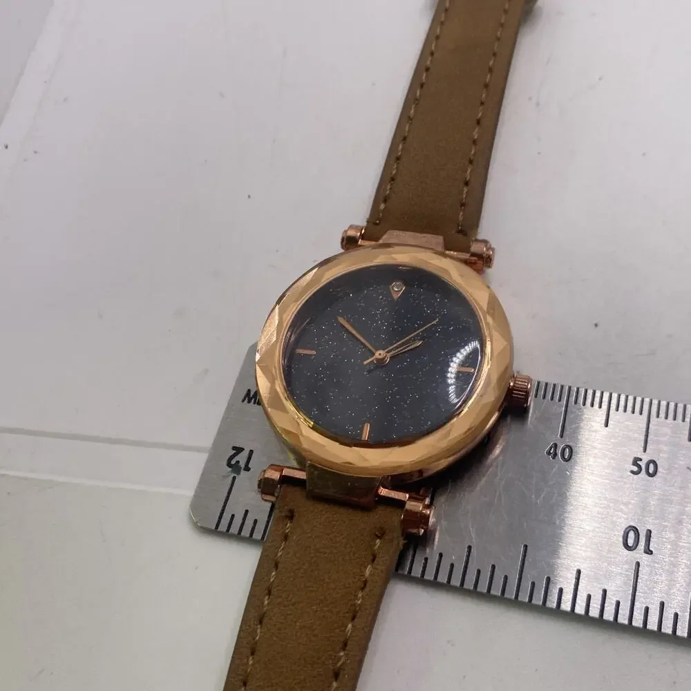 Womens Vintage Leather Quartz Fashion Watch New Battery